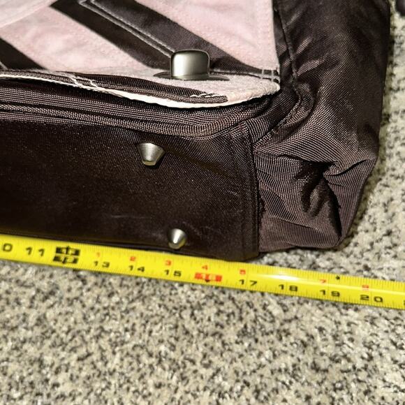 NWT Kalencom Silver Spoon Hannah's Messenger Diaper Bag Pink and Brown - Picture 9 of 12